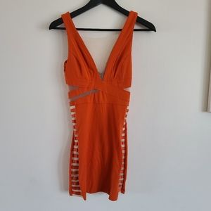 Bebe XS Red Clay (Orange) Mini Dress
